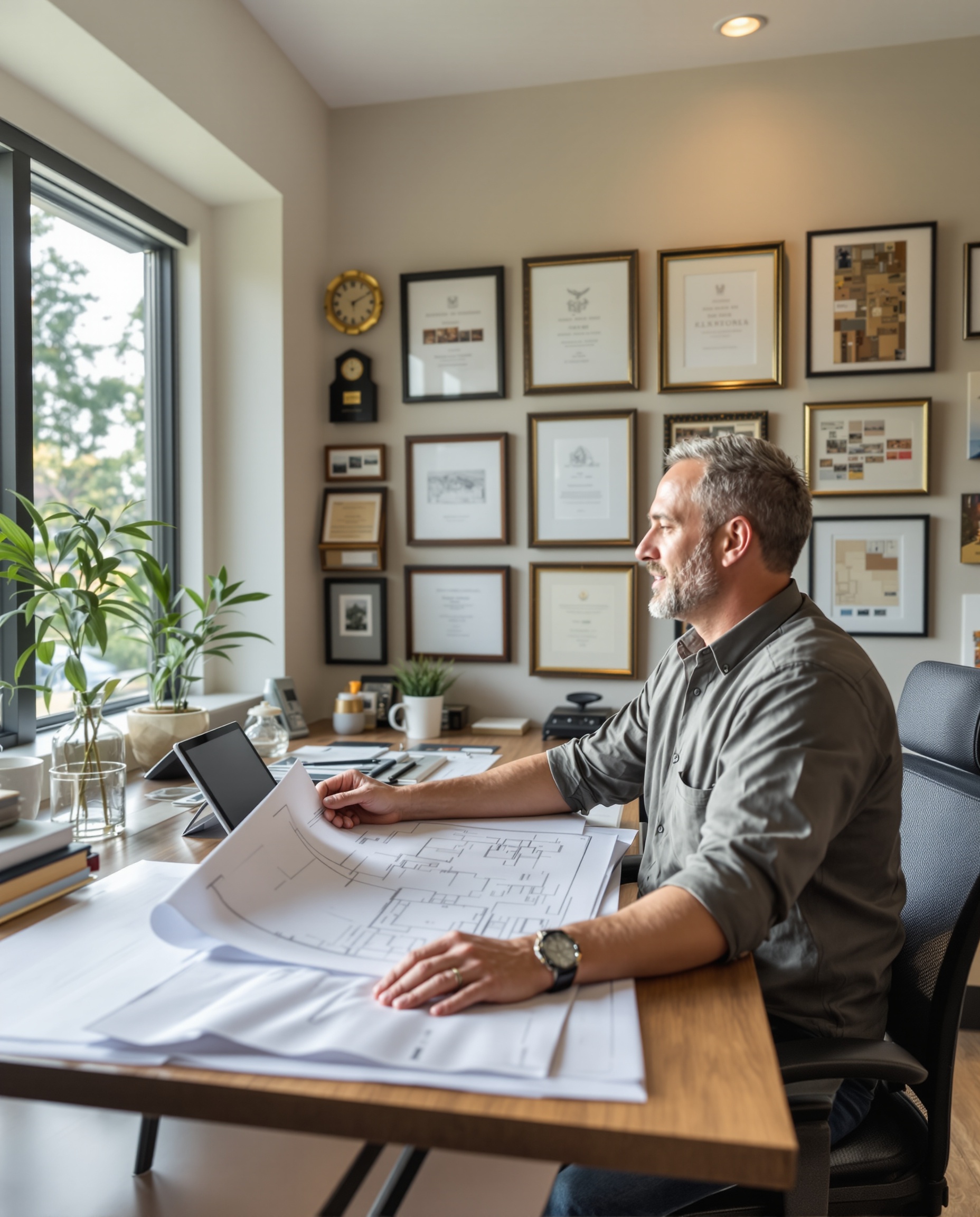 Nextstar Remodeling founder reviewing project plans